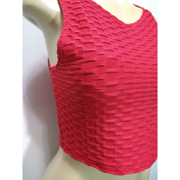 Red anti Cellulite crop top available in size M and L - Picture 2 of 3